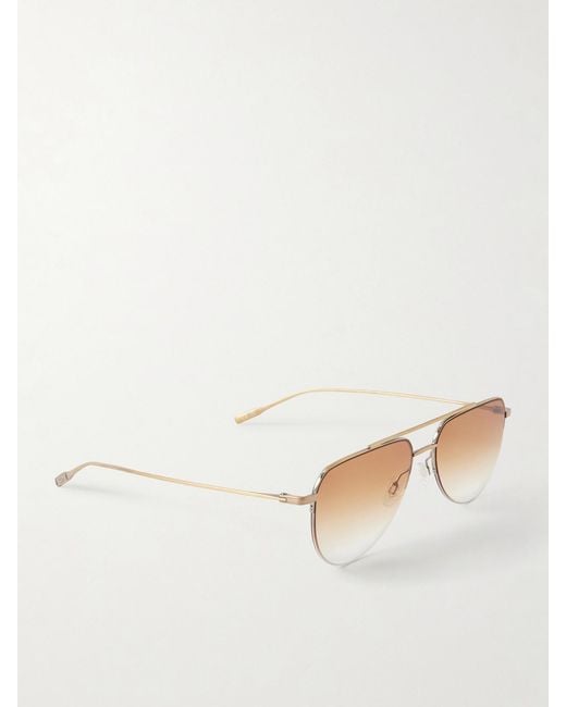 Barton Perreira Natural Mcnair Aviator-Style Metal Sunglasses