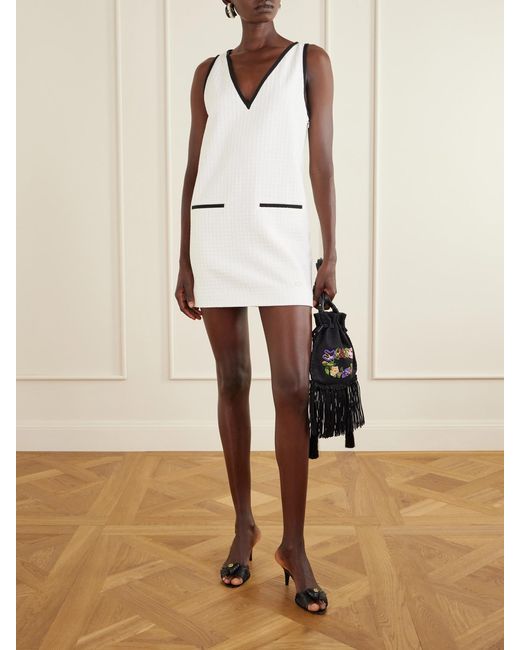 Valentino Garavani Natural Canestrello Cotton-Tweed Mini Dress