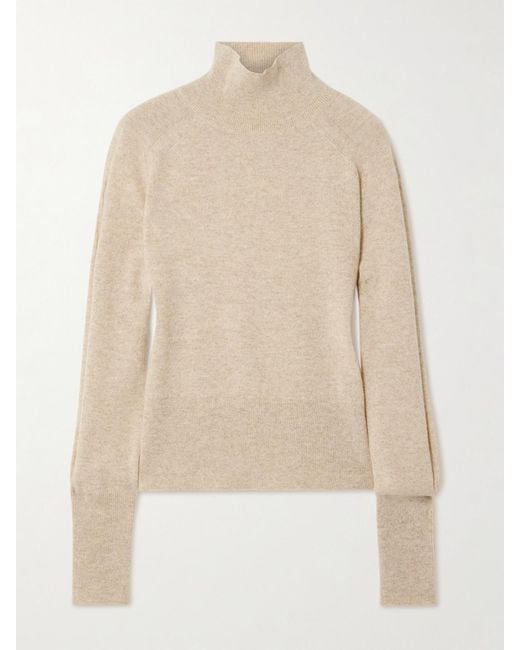 Joseph Natural Oxna Mélange Cashmere Turtleneck Sweater