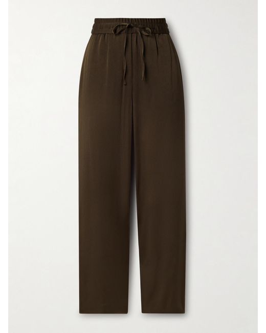 Isabel Marant Brown Kendry Hose Mit Geradem Bein Aus Glänzendem Crêpe