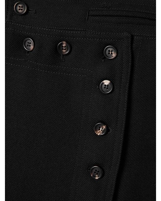 Bode Black Wool-Twill Maxi Skirt