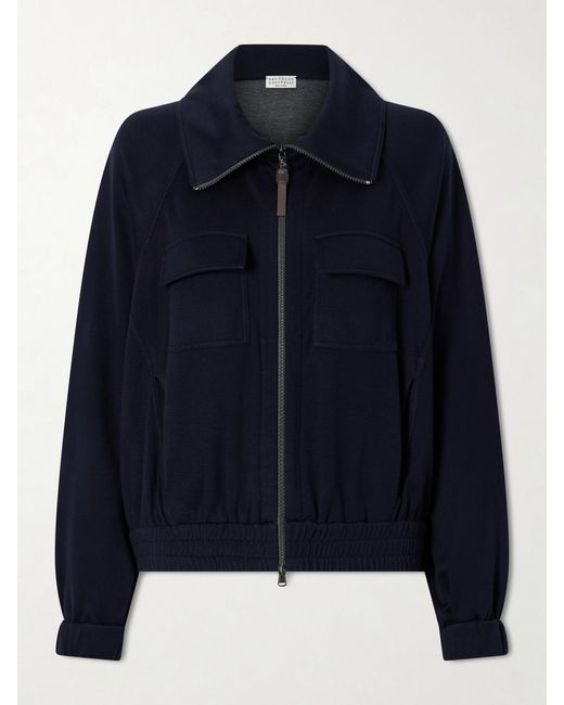 Brunello Cucinelli Blue Cotton-Blend Jacket