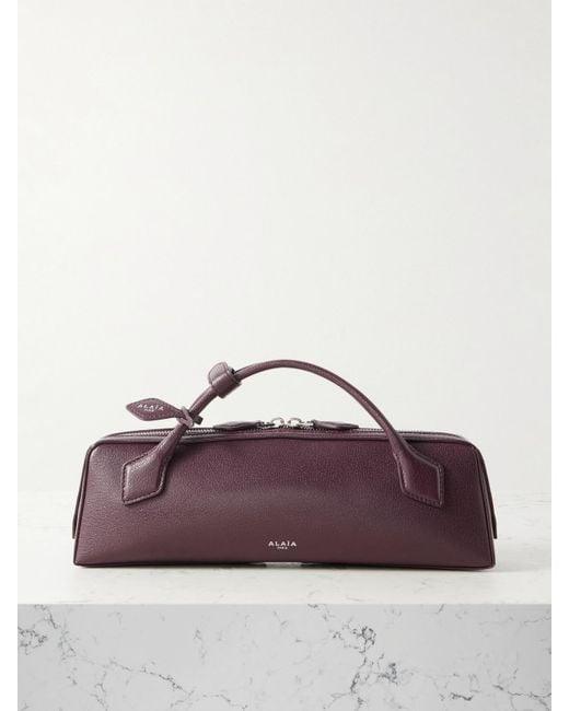 Alaïa Purple Le Teckel Textured-Leather Tote