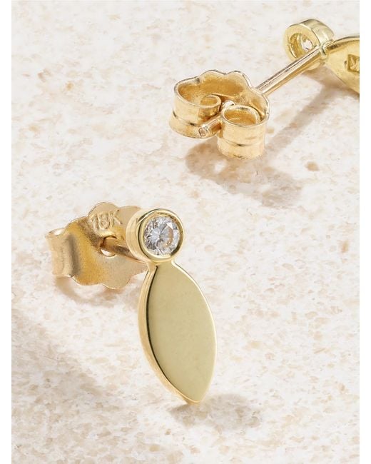 Jennifer Meyer Natural 18-Karat And Diamond Earrings