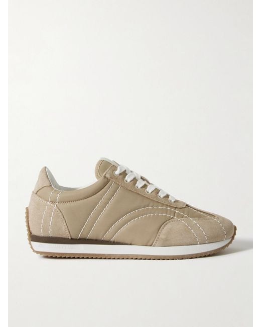 Totême Natural The Sport Suede And Twill Sneakers