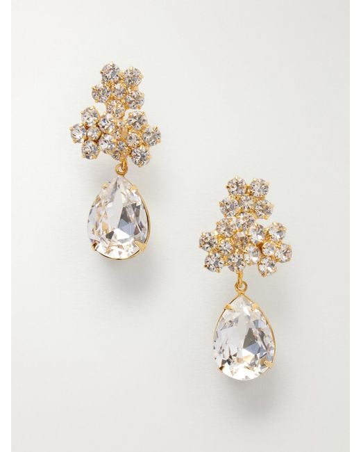 Jennifer Behr White Lauretta-Tone Crystal Earrings