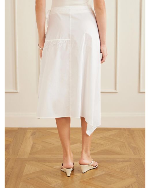 Sir White Klara Broderie Anglaise Cotton Midi Skirt