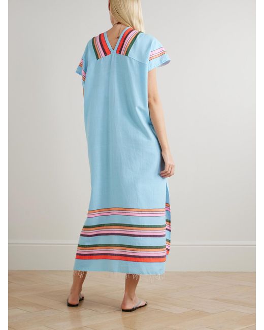 Robe Longue En Coton Mélangé Effilé À Rayures Gasira Lemlem en coloris Blue