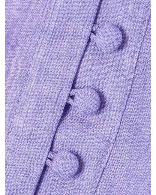 ‎Taller Marmo Purple Barbara Open-Back Linen Gown
