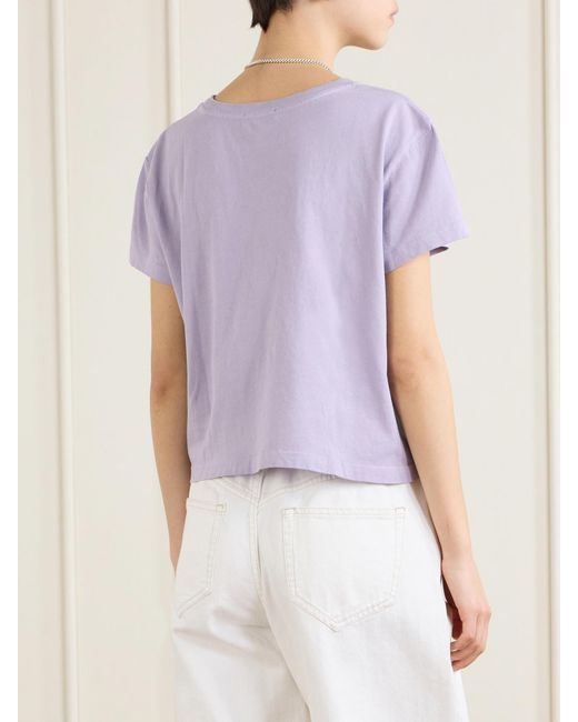 Agolde Purple Adine Cropped Organic Cotton-Jersey T-Shirt
