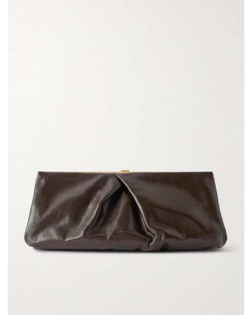 Dries Van Noten Brown Clutch Aus Leder