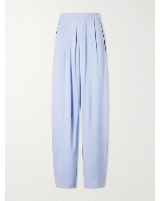 Jamie Haller Blue Arc Silk Tapered Pants