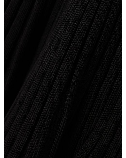 Galvan Black Atalanta Ribbed-Knit Midi Dress