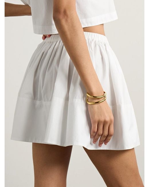 Suzie Kondi White Foosta Cotton-Poplin Mini Skirt