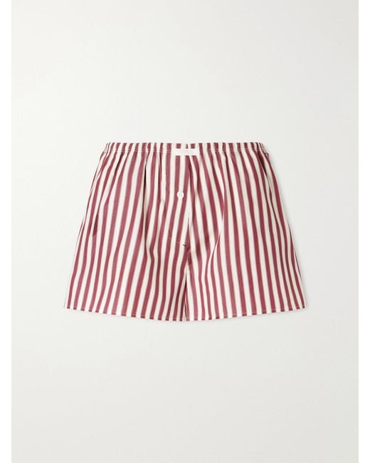 Eres Red House Striped Cotton-Poplin Pajama Shorts