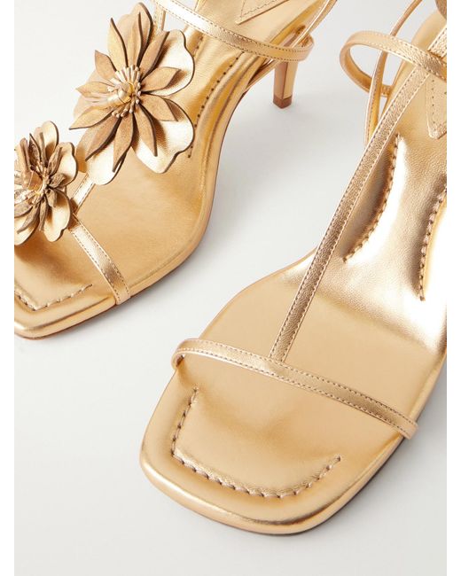 Zimmermann Natural Belara Metallic-Leather Sandals