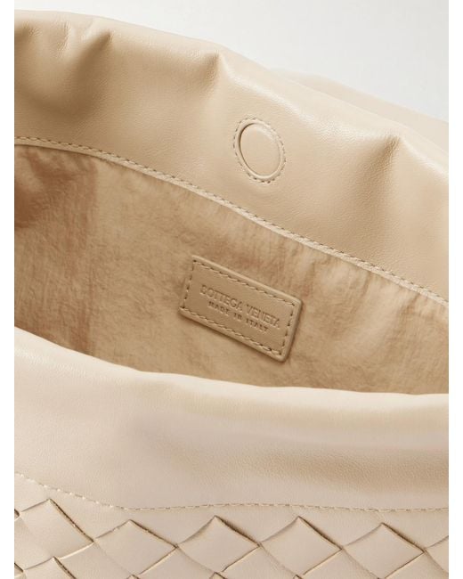 Bottega Veneta Natural Giorno Intrecciato Leather Shoulder Bag