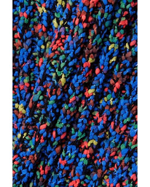 Aztech Mountain Blue Shell-Trimmed Ribbed-Knit Sweater