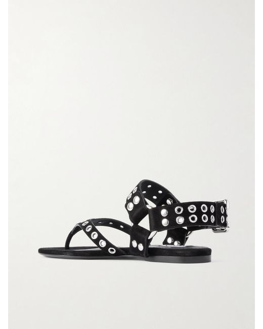 Alaïa Black Sandalen Aus Veloursleder Mit Verzierungen