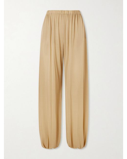 Aflalo Natural Lolana Satin-Jersey Balloon Pants