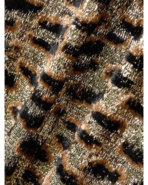 Rabanne Natural Embellished Leopard-Print Fil Coupé Lamé Maxi Dress