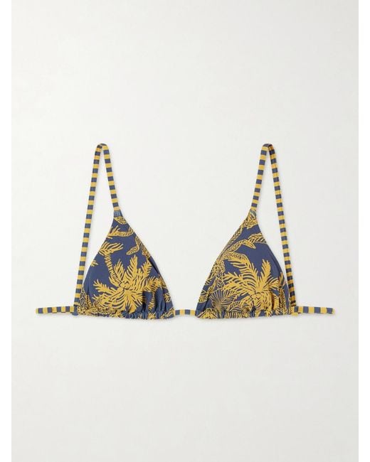 Eres Metallic Hamac Printed Triangle Bikini Top