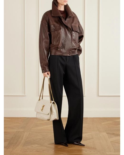 Saint Laurent Brown Leather Jacket
