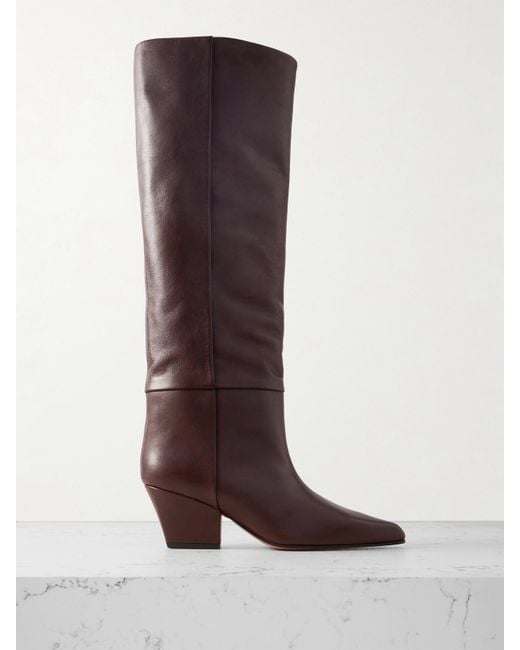 Paris Texas Brown Jane 60 Leather Knee Boots