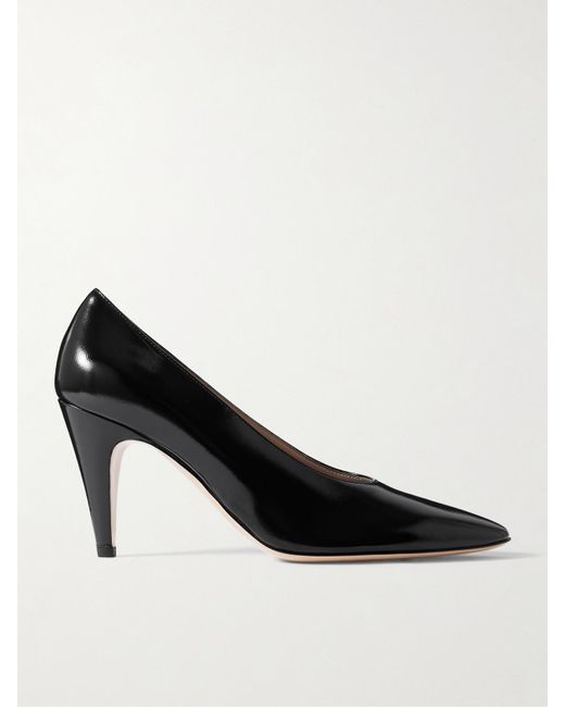 Gianvito Rossi Black Amelia 85 Patent-Leather Pumps