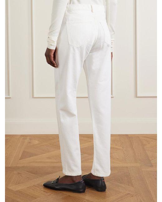 Giuliva Heritage White The Dan Mid-Rise Straight-Leg Jeans