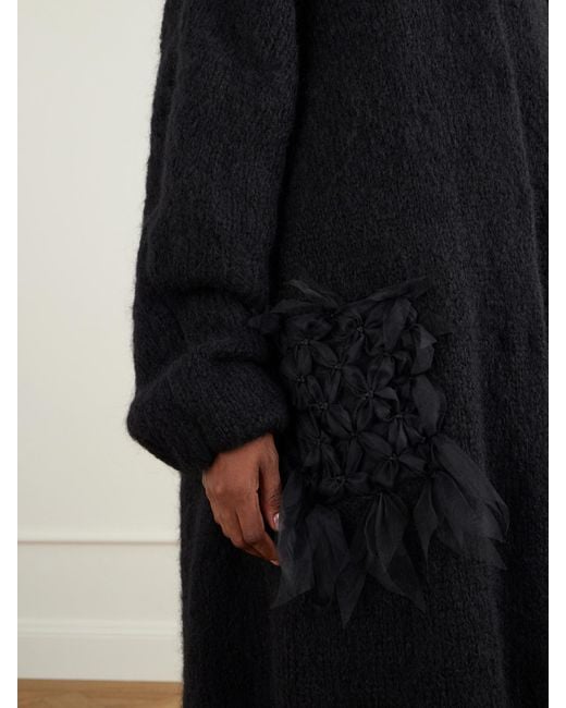 PAULINE DUJANCOURT Blue Annie Chiffon-Trimmed Alpaca-Blend Coat