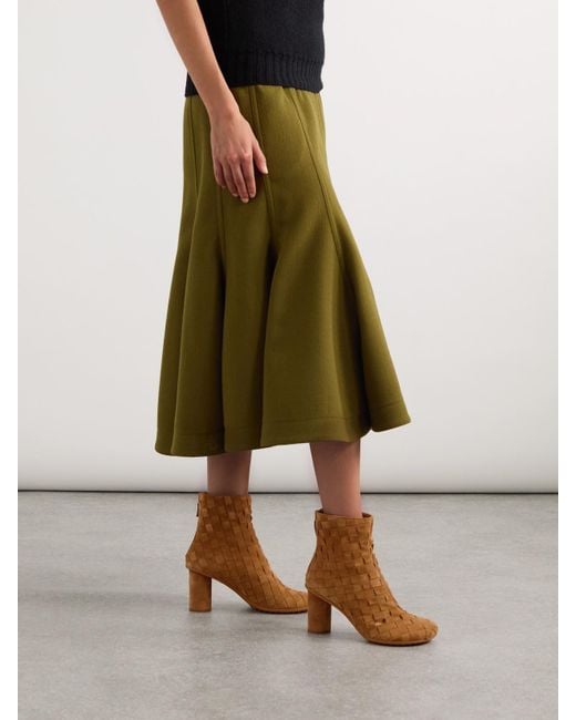 Bottega Veneta Brown Atomic Intrecciato Suede Ankle Boots