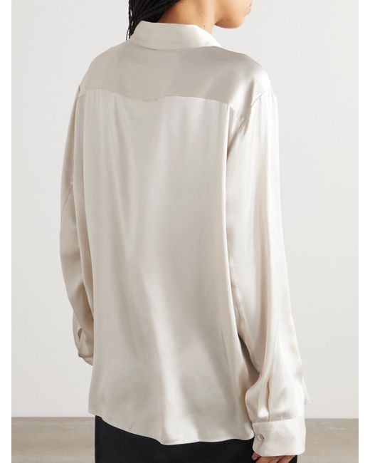 Lisa Yang Natural Hemd Aus Seidensatin