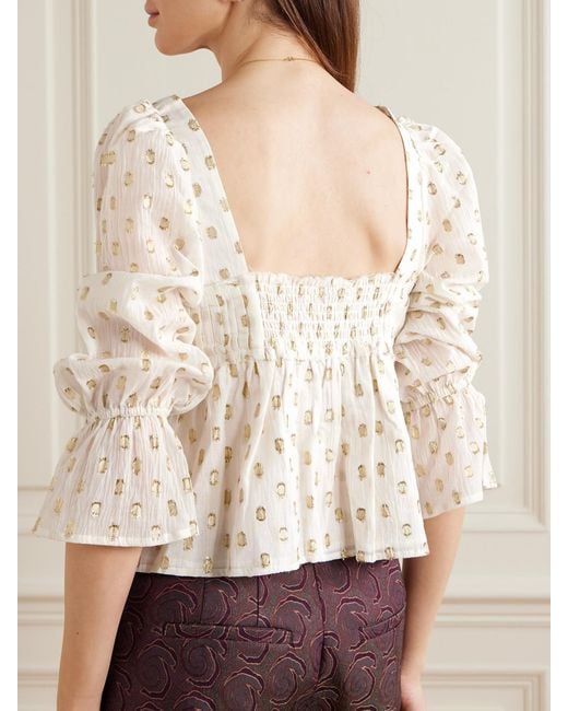 Alix Of Bohemia Natural Pryia Fil Coupé Gauze Blouse