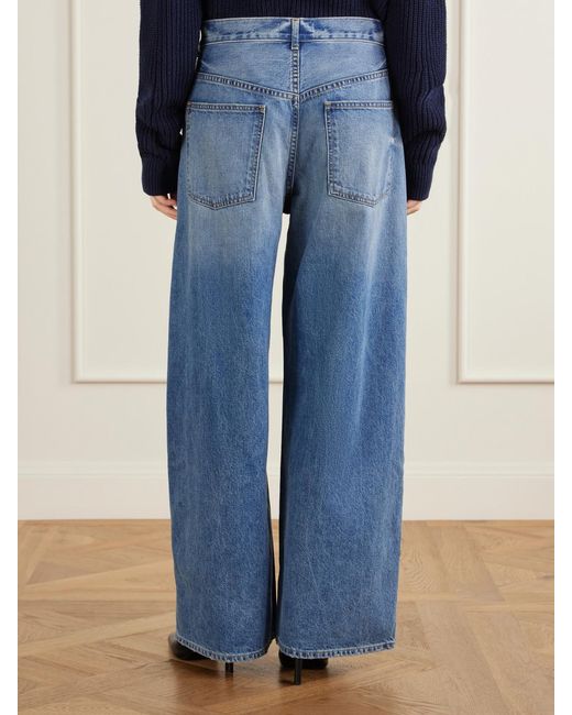 Nili Lotan Blue Terese Faded Wide-Leg Jeans