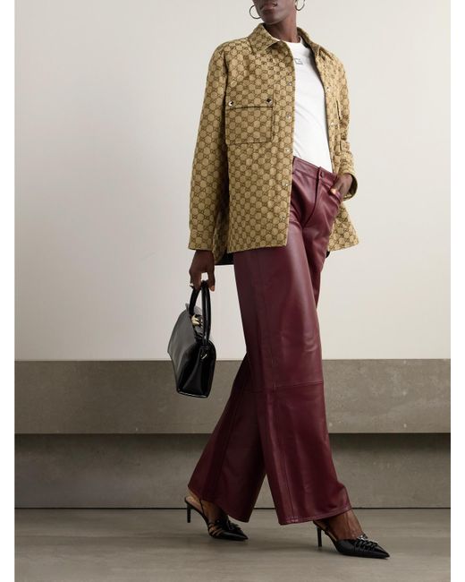 Gucci Natural Hemd Aus Gestepptem Canvas Aus Einer Baumwollmischung Mit Jacquard-Muster Und Wattierung