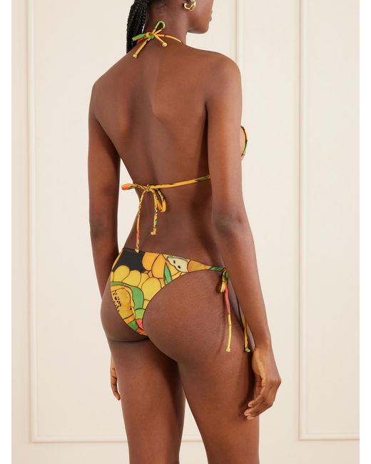 Donde Esteban Metallic Frutas Printed Triangle Bikini