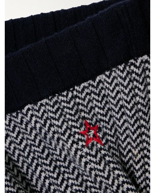 Perfect Moment Gray Jazzy Ribbed Striped Wool And Cashmere-Blend Leggings