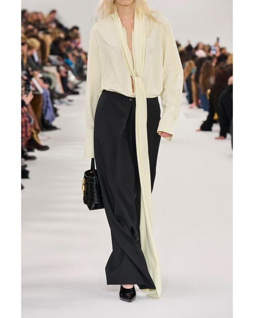 Givenchy White Pussy-Bow Silk Blouse