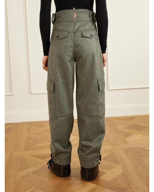 Moncler Gray Wool-Gabardine Tapered Ski Pants