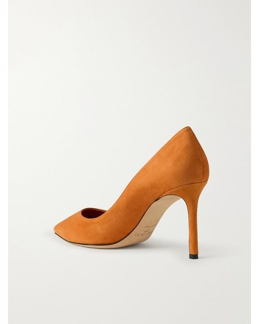 Jimmy Choo Brown Romy 85 Suede Pumps
