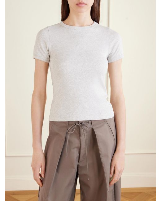 Flore Flore White Car Ribbed Organic Cotton-Jersey T-Shirt