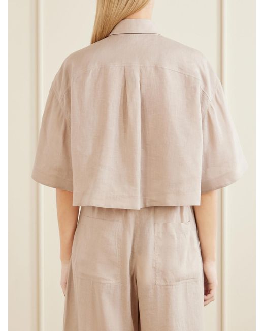 Brunello Cucinelli Natural Cropped Cotton Shirt