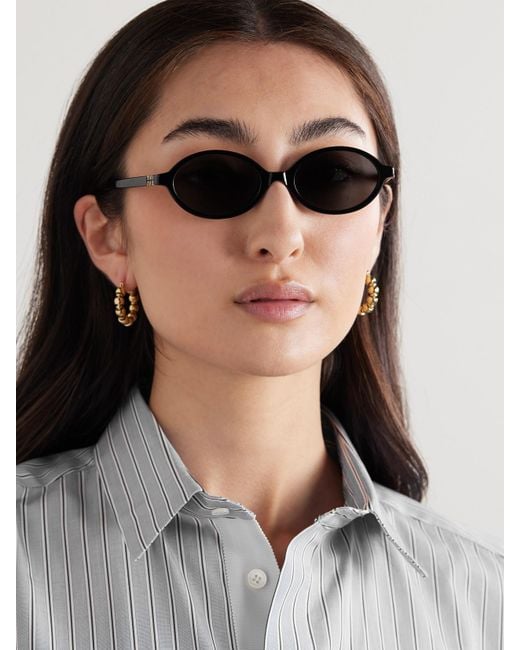 Miu Miu Black Oval-Frame Acetate Sunglasses
