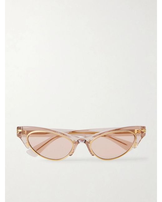 Bottega Veneta Natural Cat-Eye Acetate Sunglasses