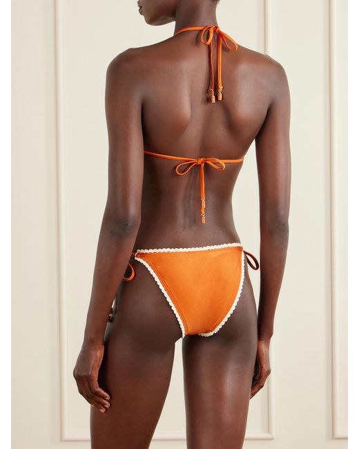 Zimmermann Orange Mahon Crocheted Swimsuit