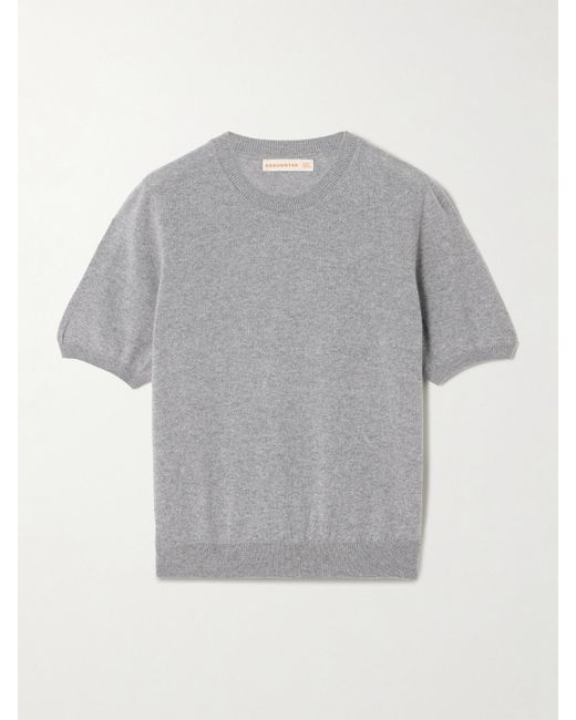 T-Shirt Raccourci En Cachemire Et Coton Mélangés Emer &Daughter en coloris Gray
