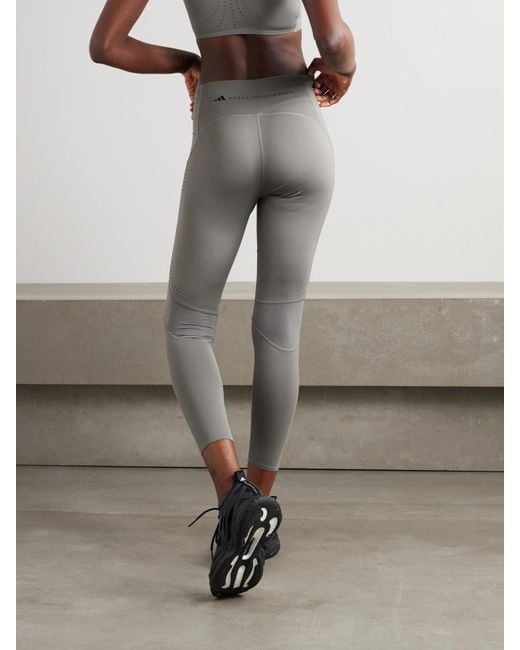 Adidas By Stella McCartney Gray Truepurpose Leggings Aus Recyceltem Stretch-Material Mit Perforationen