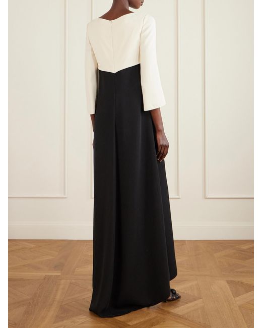 Valentino Garavani Black Bow-Detailed Cutout Silk-Cady Gown