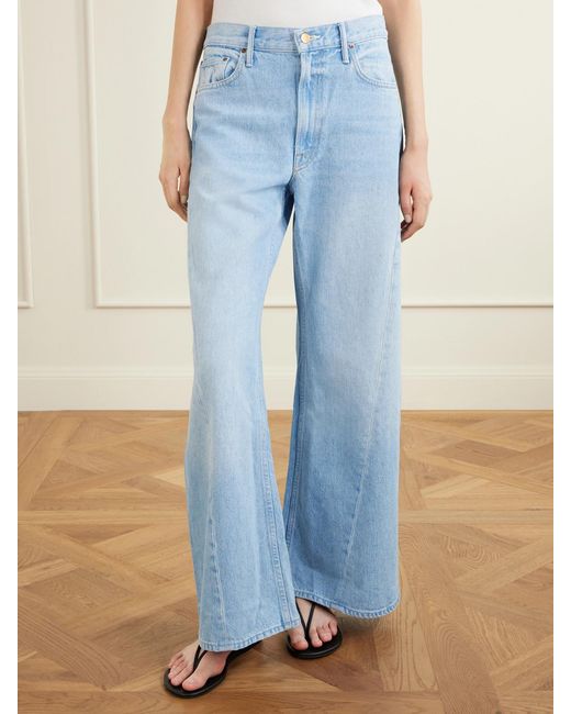Mother Blue Snacks! The Lemon Twist Mid-Rise Wide-Leg Jeans
